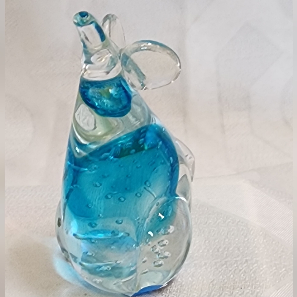 Blue and Clear Glass Figurine